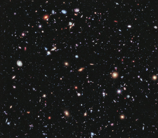 Hubbles eXtreme Deep Field-Aufnahme von etwa 5500 Galaxien! Credit: NASA, ESA, G. Illingworth, D. Magee, and P. Oesch (University of California, Santa Cruz), R. Bouwens (Leiden University), and the HUDF09 Team